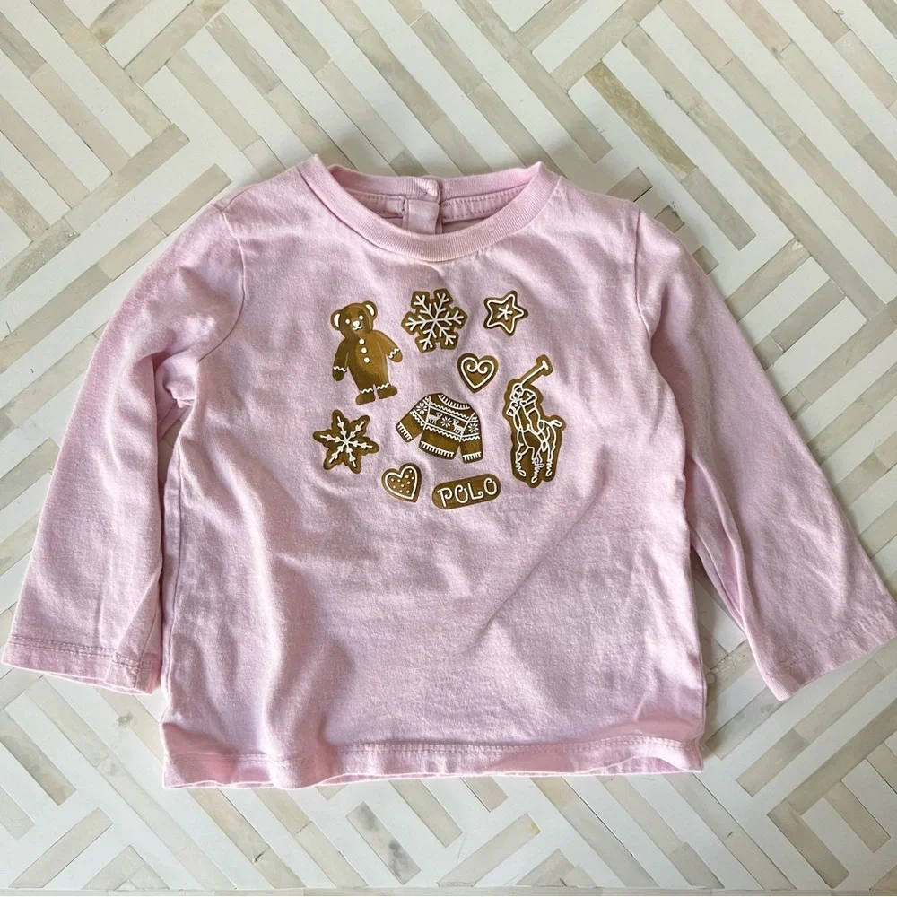 RALPH LAUREN Baby Gingerbread Cookies Shirt, 9mo